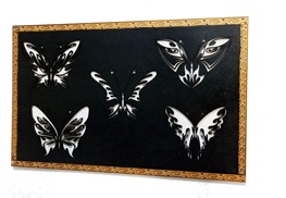 Quadro Decorativo Vazado Borboletas Em Mdf Pintado