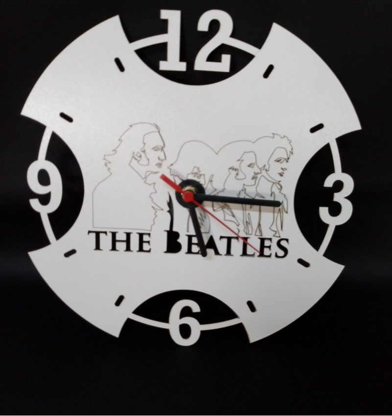 Relógio De Parede Beatles Em Mdf Branco