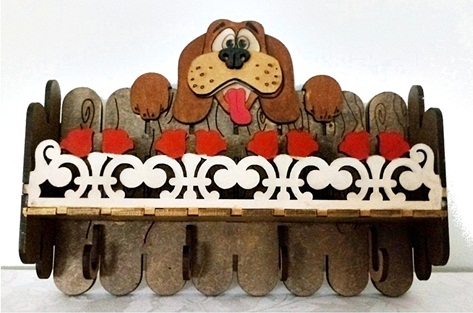 Porta Chave Decorativo Cachorro Mdf Pintado