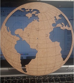 Relógio De Parede Decorativo Em Mdf Mapa Mundi