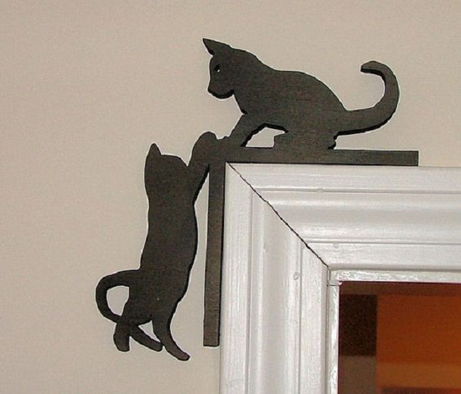 Enfeite De Parede/porta - Gatinhos Em Mdf 17x17cm