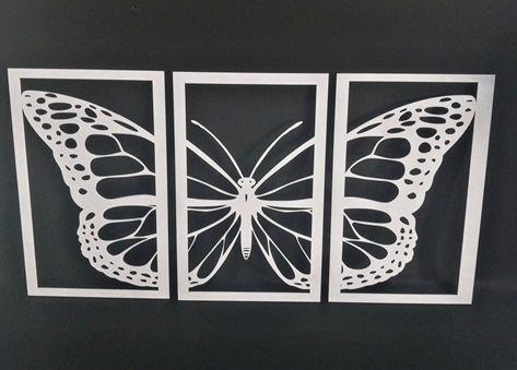 Quadro Vazado Borboleta em MDF