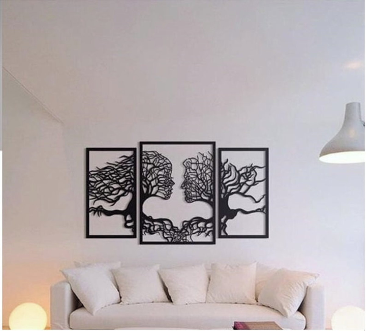 Quadro Decorativo Árvores Rosto Arte Moderna Mdf