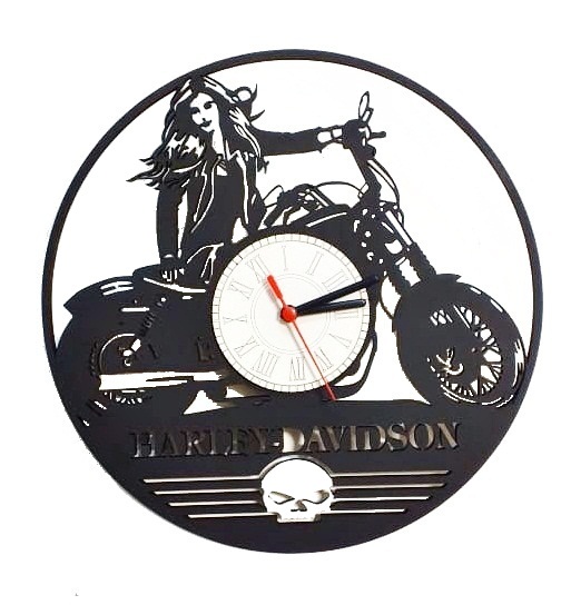 Relógio De Parede Moto Harley Em Mdf